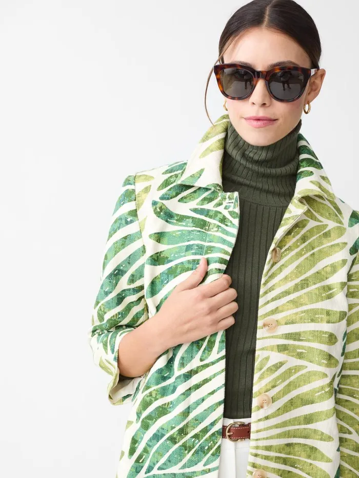 Jackets and Outerwear Women JMcLaughlin Deirdre Coat In Textured Grand Palm Green Jackets and Outerwear Women JMcLaughlin Deirdre Coat In Textured Grand Palm Green