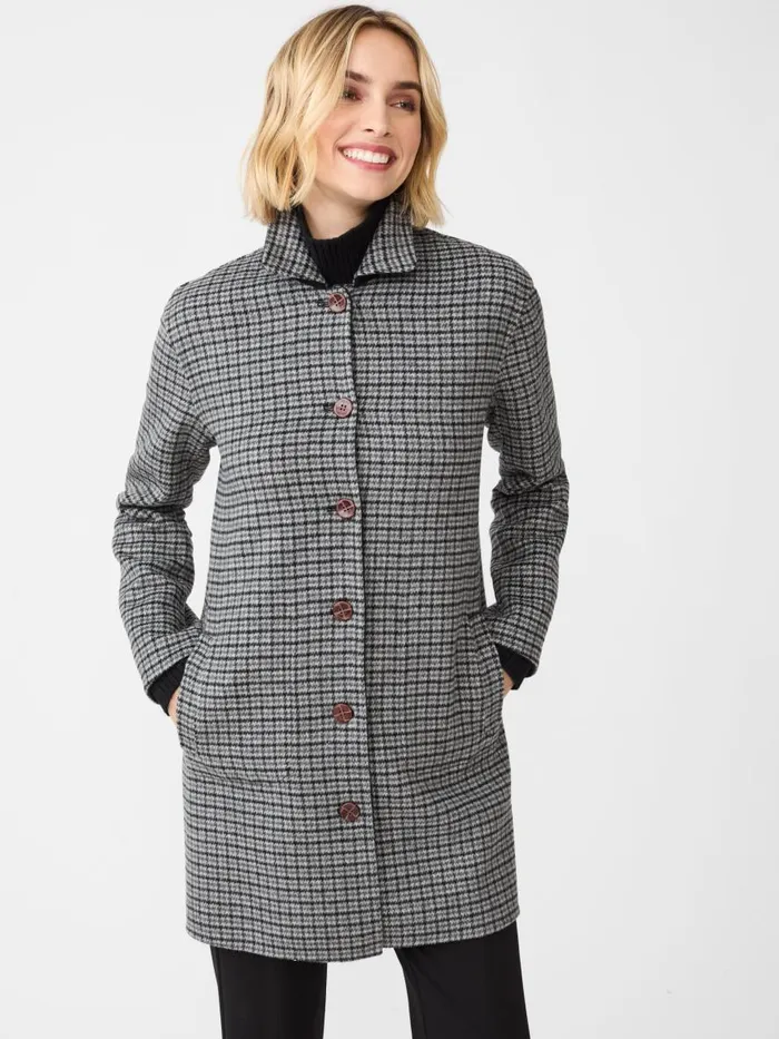 Jackets and Outerwear Women JMcLaughlin Frade Reversible Wool Coat In Houndstooth Blackcharcoalgray Jackets and Outerwear Women JMcLaughlin Frade Reversible Wool Coat In Houndstooth Blackcharcoalgray
