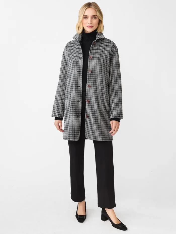 Jackets and Outerwear Women JMcLaughlin Frade Reversible Wool Coat In Houndstooth Blackcharcoalgray Jackets and Outerwear Women JMcLaughlin Frade Reversible Wool Coat In Houndstooth Blackcharcoalgray