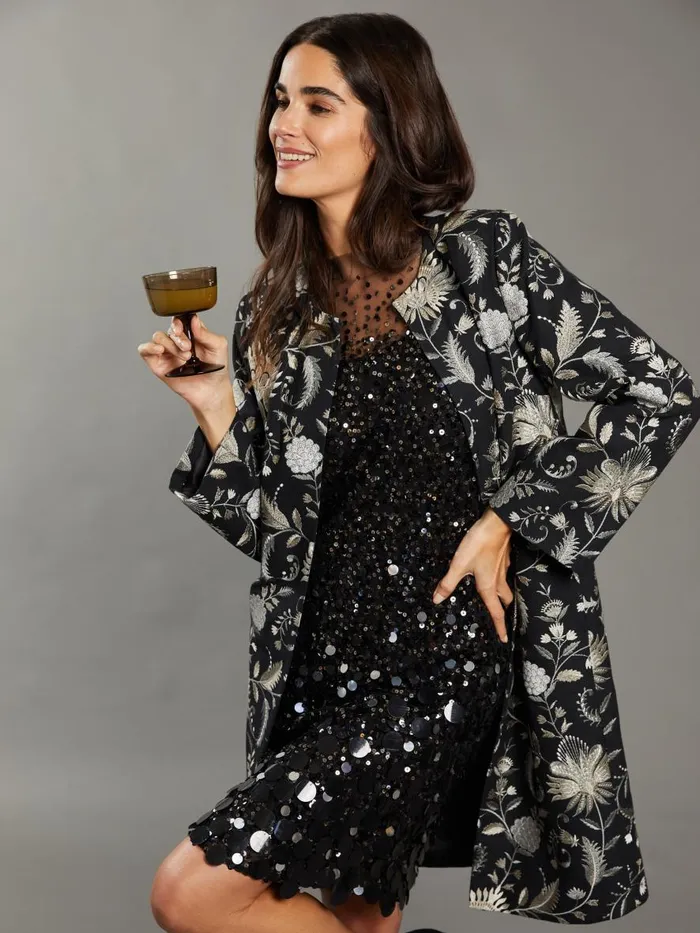 Jackets and Outerwear Women JMcLaughlin Judy Coat In Garden Embroidery RSVP X Steven Stolman Black Jackets and Outerwear Women JMcLaughlin Judy Coat In Garden Embroidery RSVP X Steven Stolman Black