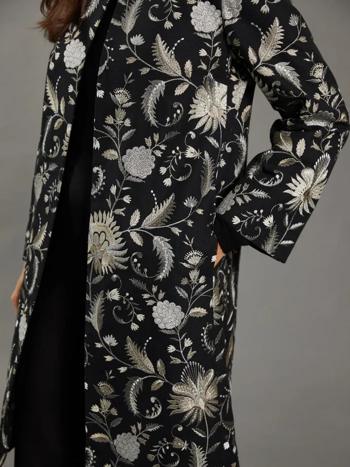 Jackets and Outerwear Women JMcLaughlin Judy Coat In Garden Embroidery RSVP X Steven Stolman Black Jackets and Outerwear Women JMcLaughlin Judy Coat In Garden Embroidery RSVP X Steven Stolman Black