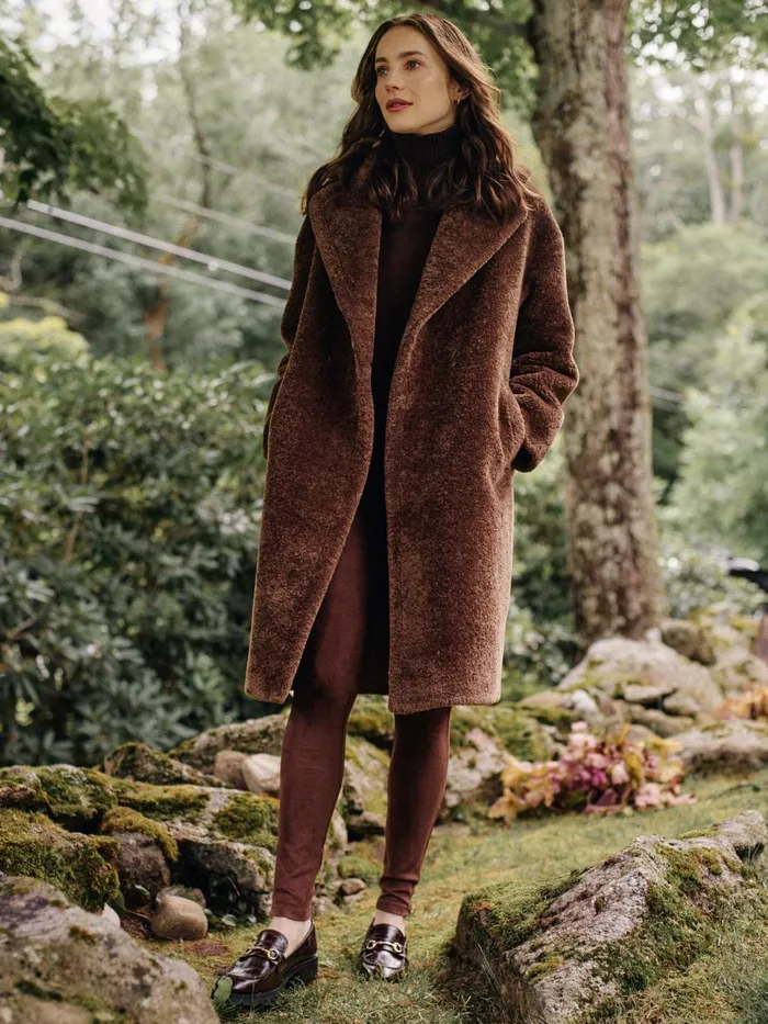 Jackets and Outerwear Women JMcLaughlin Kenyon Faux Shearling Coat Brown