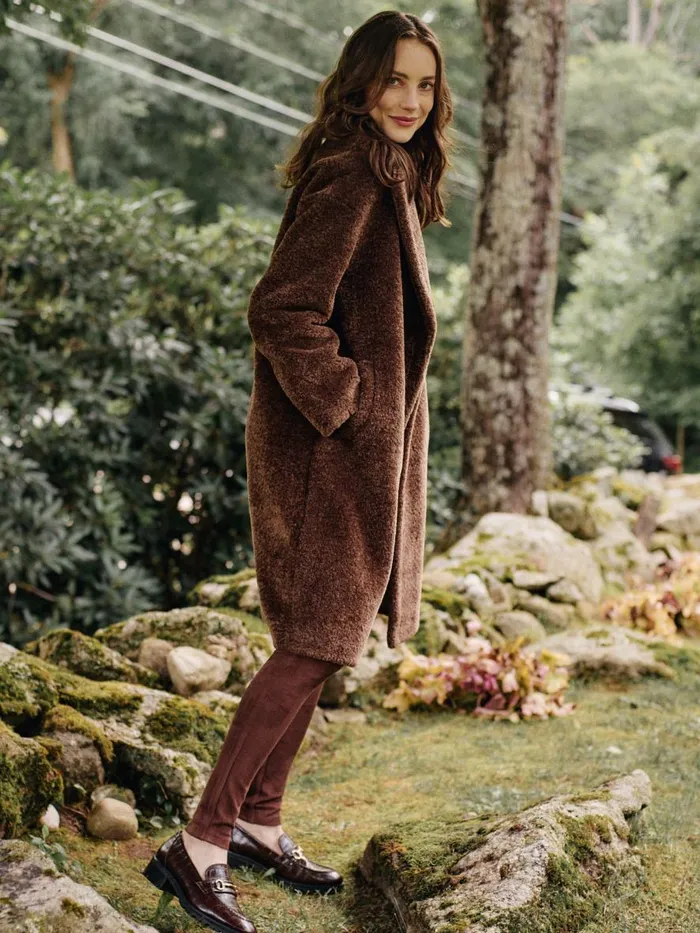Jackets and Outerwear Women JMcLaughlin Kenyon Faux Shearling Coat Brown