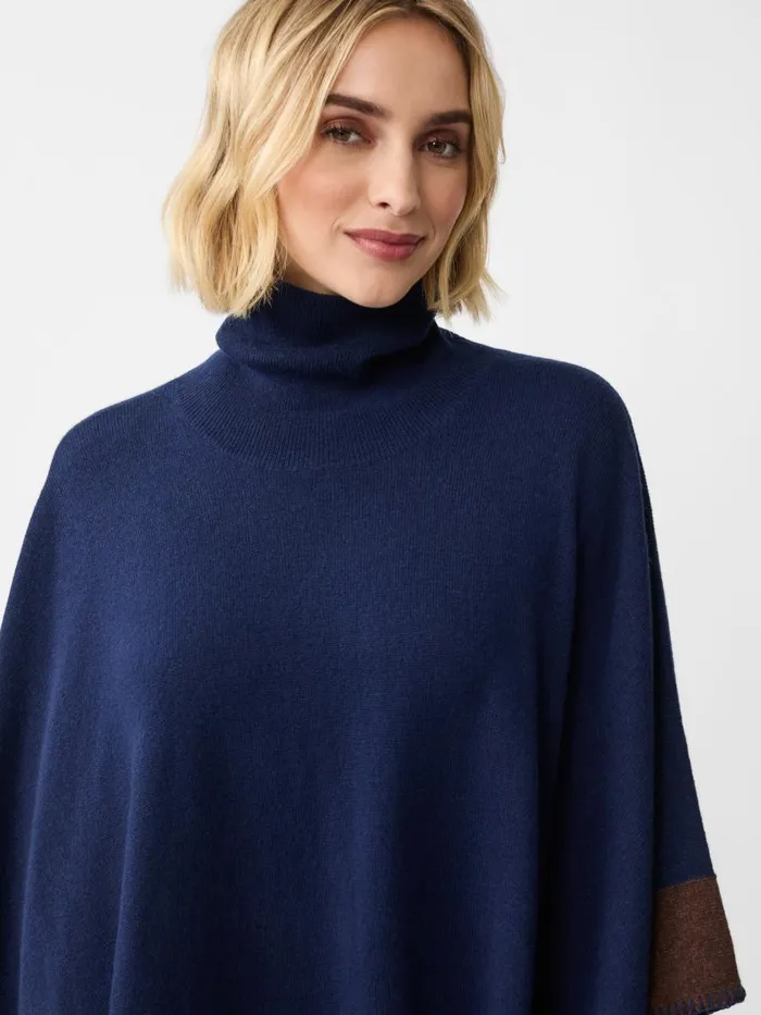 Jackets and Outerwear Women JMcLaughlin Noelle Cashmere Poncho In Color Block Navybrown Jackets and Outerwear Women JMcLaughlin Noelle Cashmere Poncho In Color Block Navybrown