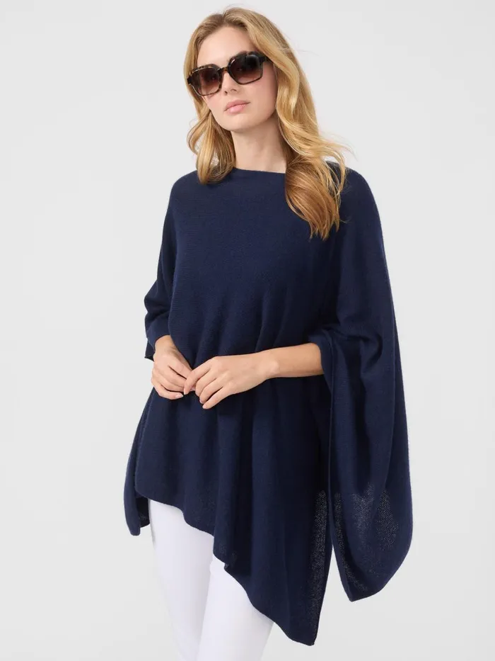 Jackets and Outerwear Women JMcLaughlin Rale Cashmere Poncho Navy