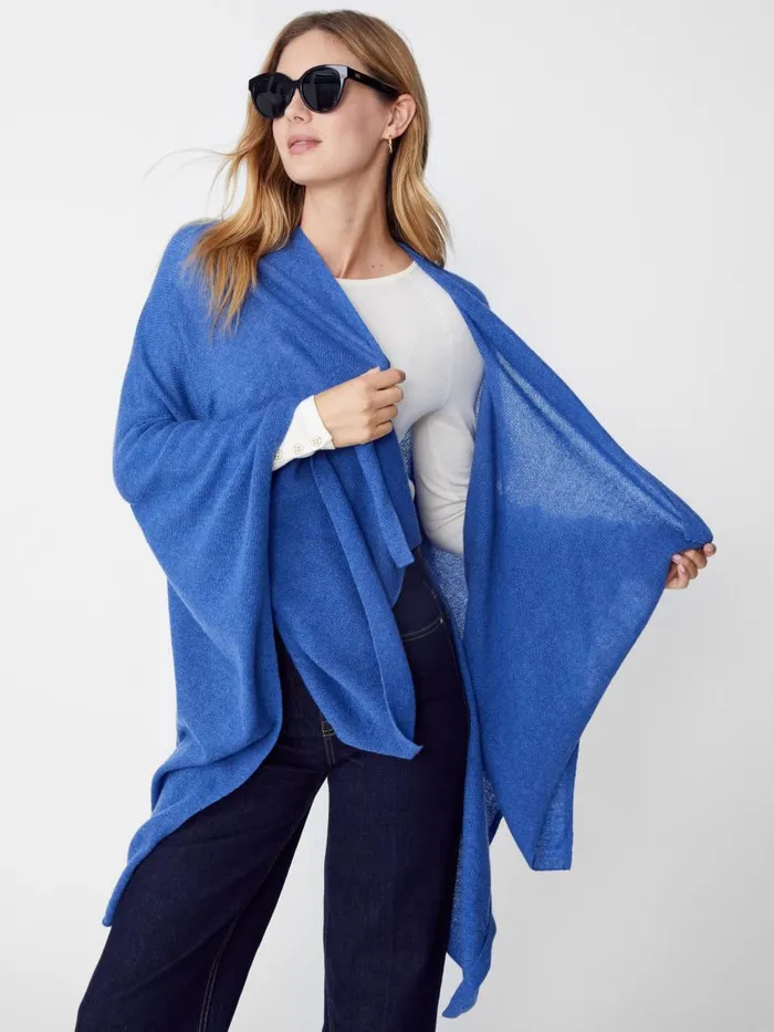 Jackets and Outerwear Women JMcLaughlin Rossi Cashmere Wrap Blue