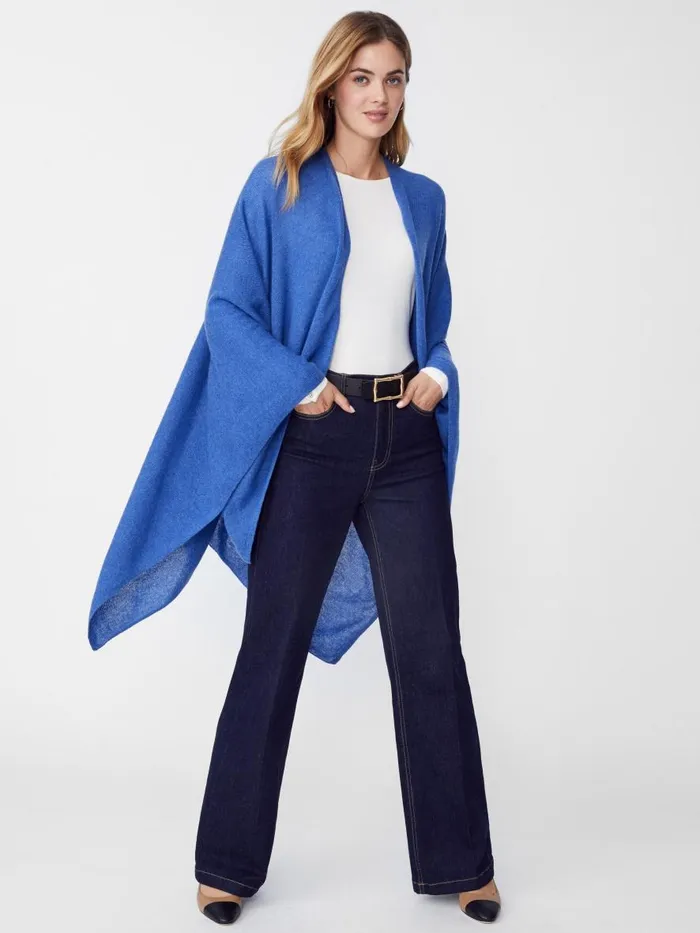 Jackets and Outerwear Women JMcLaughlin Rossi Cashmere Wrap Blue Jackets and Outerwear Women JMcLaughlin Rossi Cashmere Wrap Blue