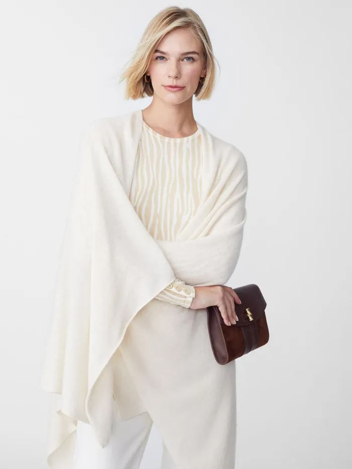 Jackets and Outerwear Women JMcLaughlin Rossi Cashmere Wrap Off White
