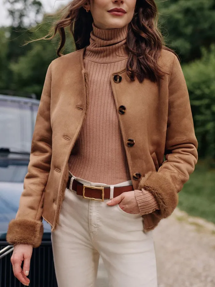 Jackets and Outerwear Women JMcLaughlin Telluride Faux Suede Jacket Sand