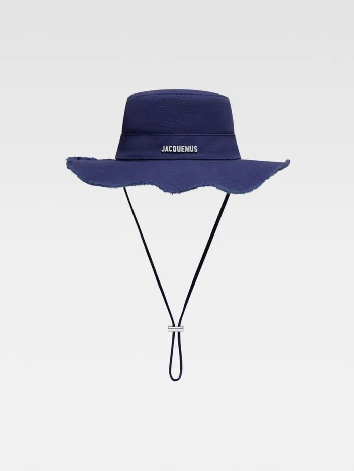 JACQUEMUS The Artichaut Bucket Hat Navy Blue WomenMen Hats