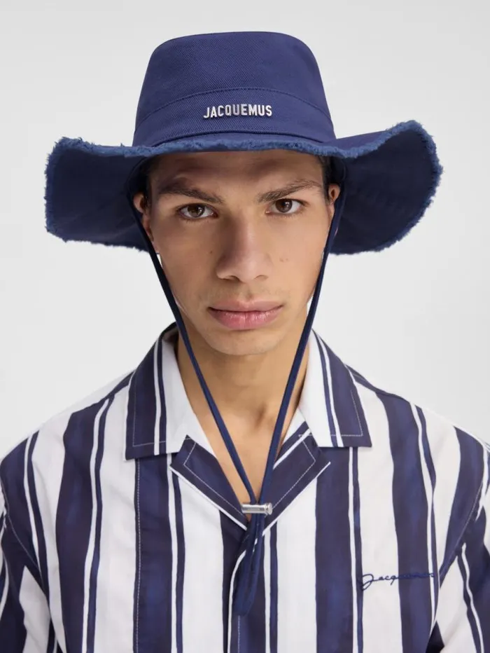 JACQUEMUS The Artichaut Bucket Hat Navy Blue WomenMen Hats JACQUEMUS The Artichaut Bucket Hat Navy Blue WomenMen Hats