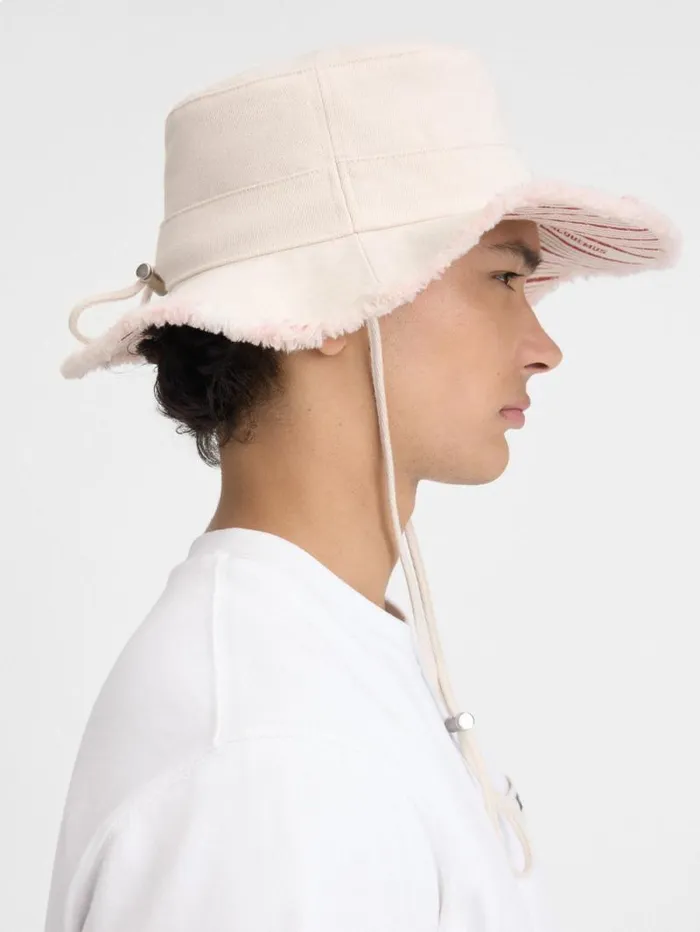 JACQUEMUS The Artichaut Bucket Hat Offwhite Red Stripes WomenMen Hats JACQUEMUS The Artichaut Bucket Hat Offwhite Red Stripes WomenMen Hats