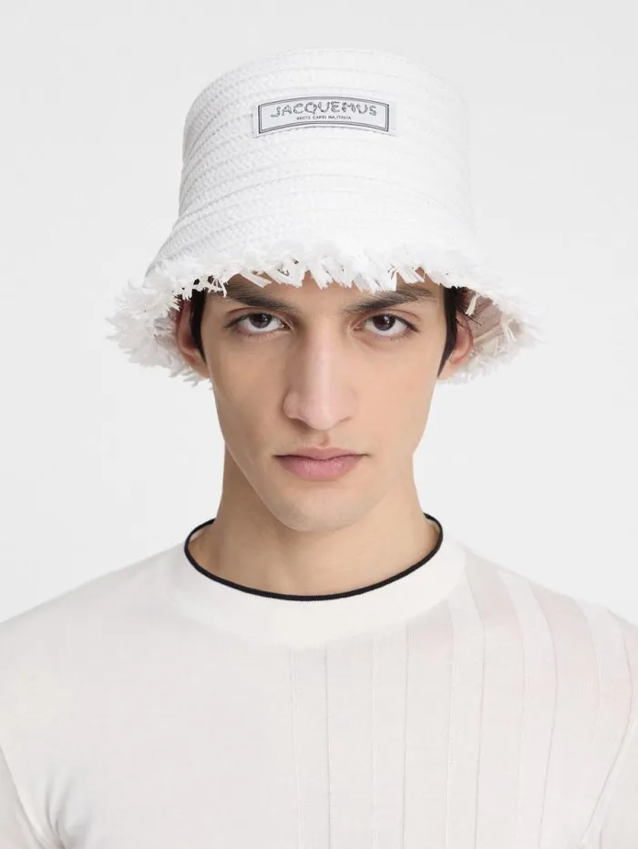JACQUEMUS The Bacino Bucket Hat White WomenMen Hats JACQUEMUS The Bacino Bucket Hat White WomenMen Hats