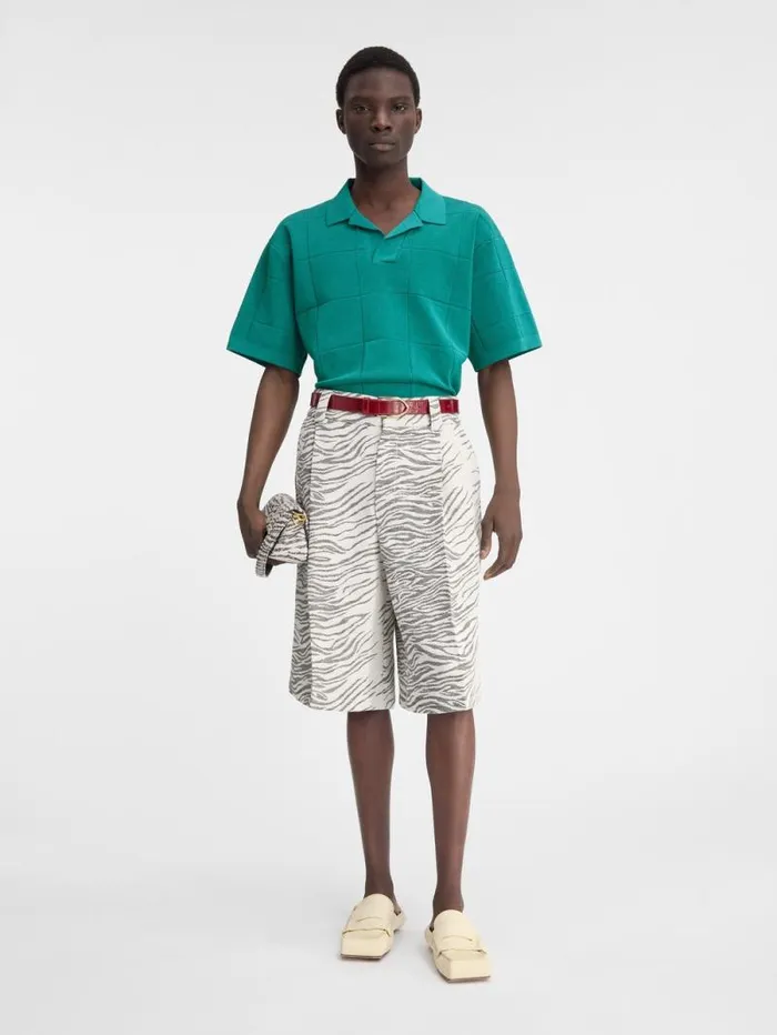 JACQUEMUS The Bacino Polo Shirt Turquoise Men Knits