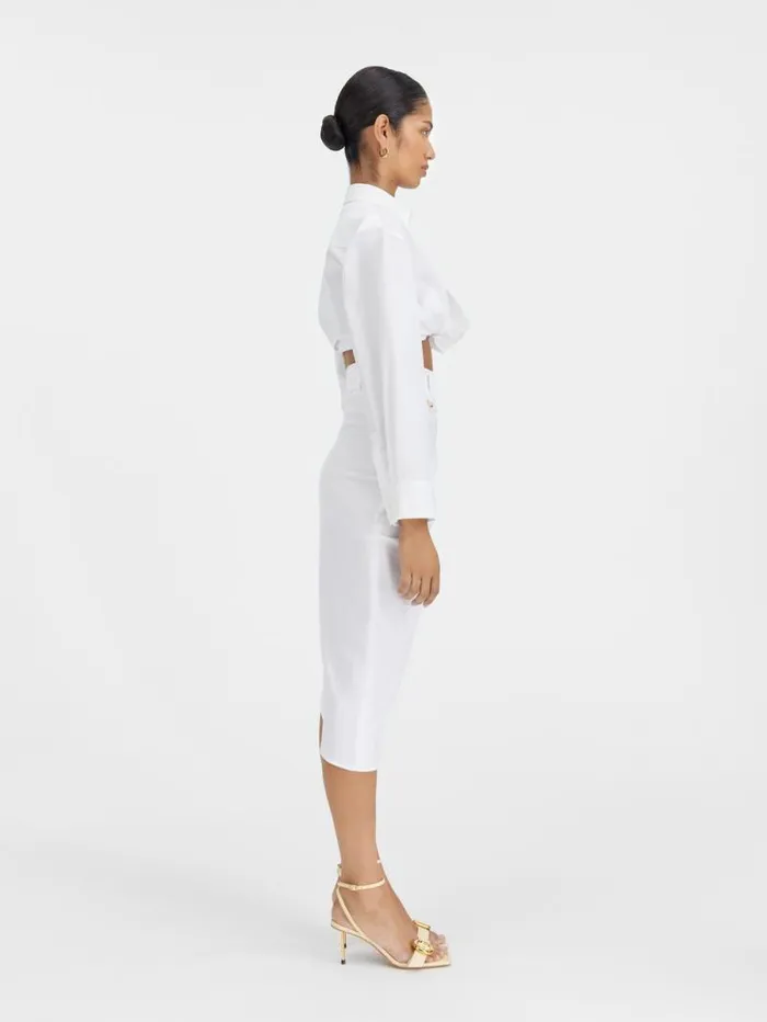 JACQUEMUS The Bahia Cropped Shirt White Women Tops and Shirts JACQUEMUS The Bahia Cropped Shirt White Women Tops and Shirts