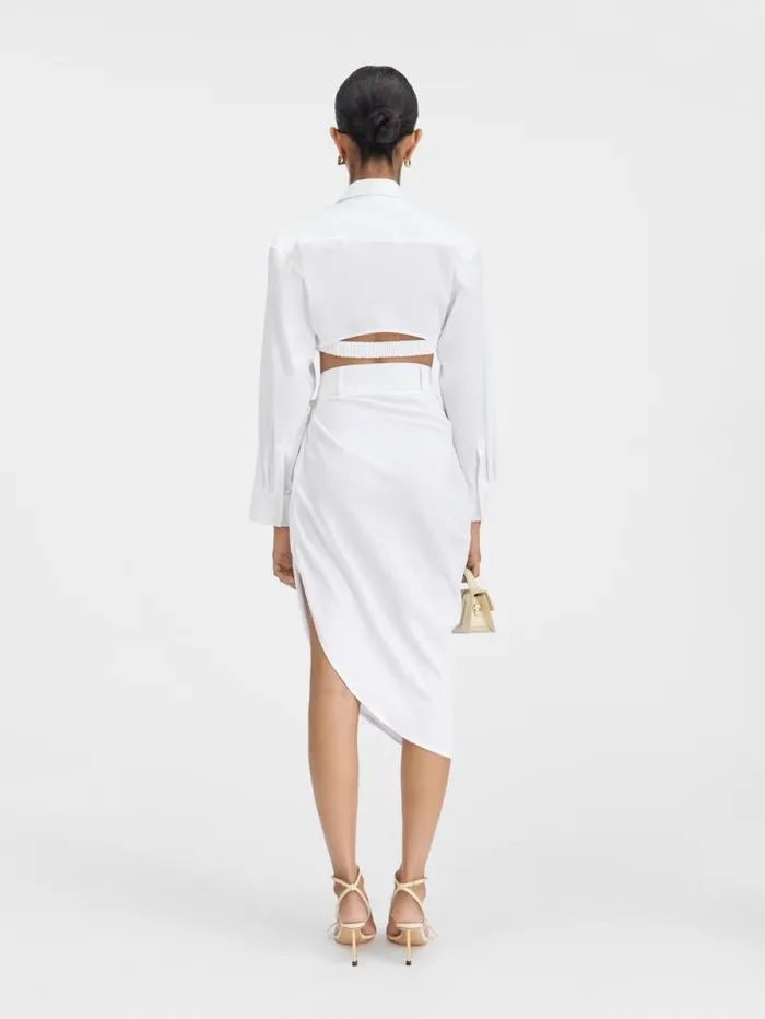 JACQUEMUS The Bahia Cropped Shirt White Women Tops and Shirts JACQUEMUS The Bahia Cropped Shirt White Women Tops and Shirts