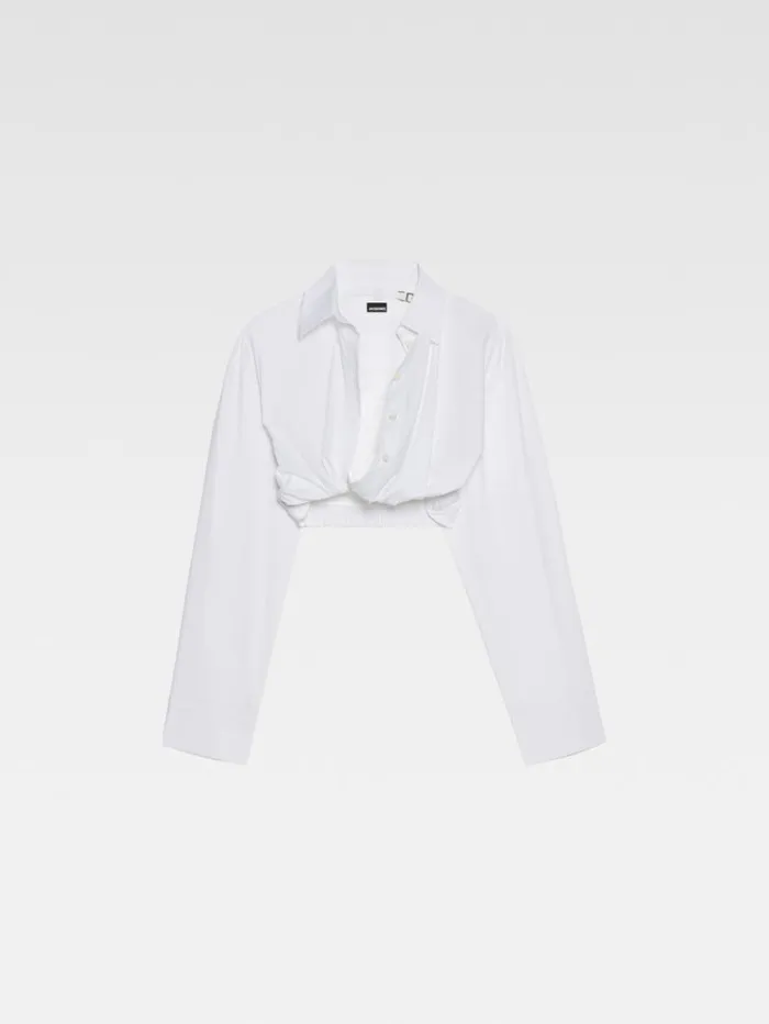 JACQUEMUS The Bahia Cropped Shirt White Women Tops and Shirts JACQUEMUS The Bahia Cropped Shirt White Women Tops and Shirts