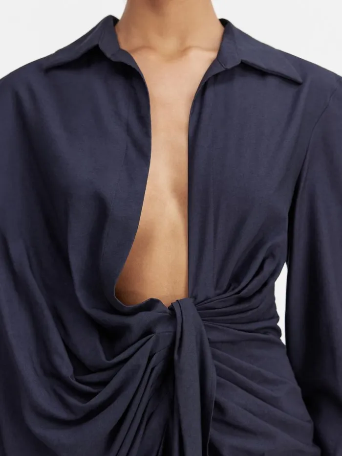 JACQUEMUS The Bahia Dress Dark Navy Women Dresses and Skirts JACQUEMUS The Bahia Dress Dark Navy Women Dresses and Skirts