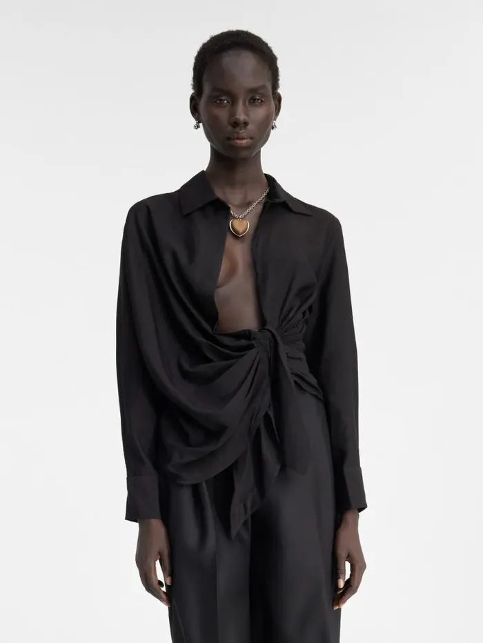 JACQUEMUS The Bahia Shirt Black Women Tops and Shirts JACQUEMUS The Bahia Shirt Black Women Tops and Shirts