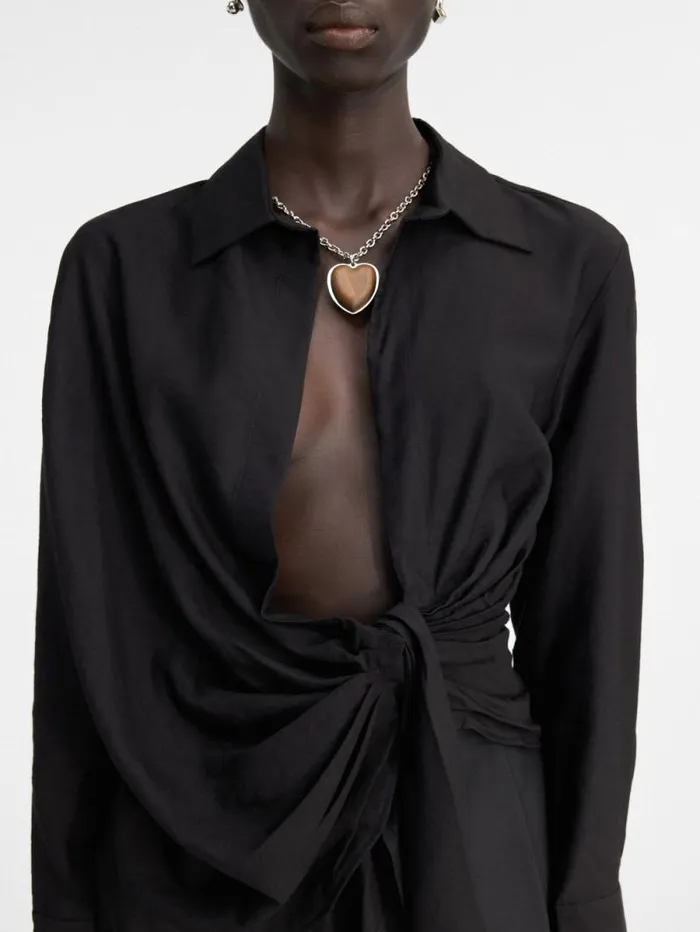 JACQUEMUS The Bahia Shirt Black Women Tops and Shirts JACQUEMUS The Bahia Shirt Black Women Tops and Shirts