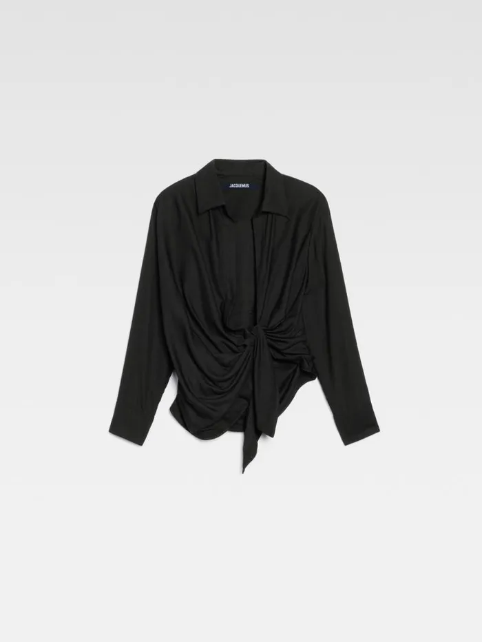 JACQUEMUS The Bahia Shirt Black Women Tops and Shirts JACQUEMUS The Bahia Shirt Black Women Tops and Shirts