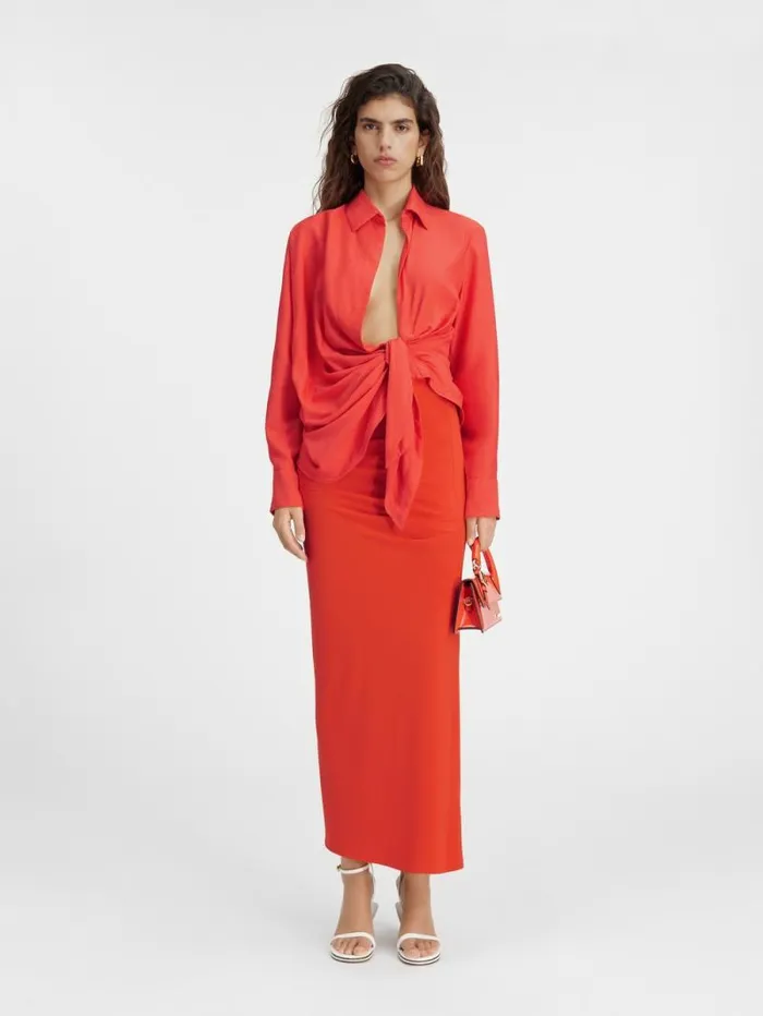 JACQUEMUS The Bahia Shirt Orange Women Tops and Shirts
