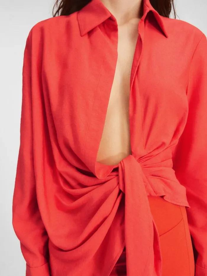 JACQUEMUS The Bahia Shirt Orange Women Tops and Shirts JACQUEMUS The Bahia Shirt Orange Women Tops and Shirts