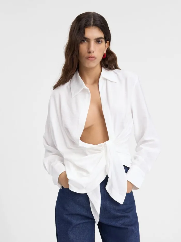JACQUEMUS The Bahia Shirt White Women Tops and Shirts