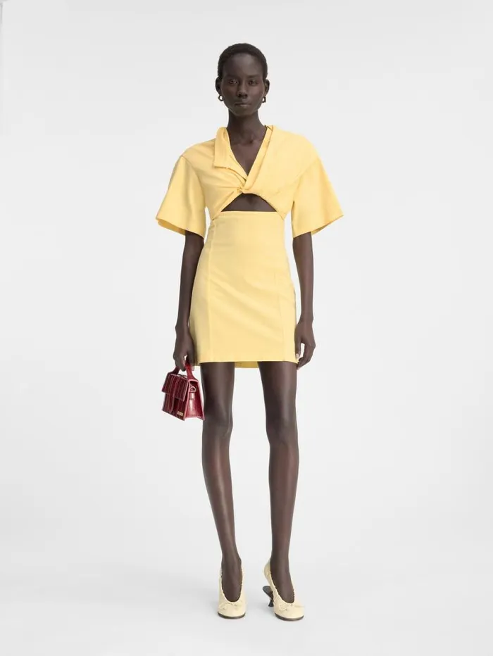 JACQUEMUS The Bahia Tshirt Dress Light Yellow Women Dresses and Skirts