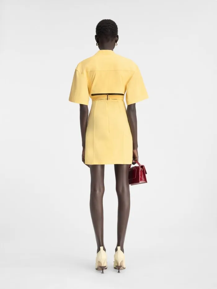 JACQUEMUS The Bahia Tshirt Dress Light Yellow Women Dresses and Skirts JACQUEMUS The Bahia Tshirt Dress Light Yellow Women Dresses and Skirts