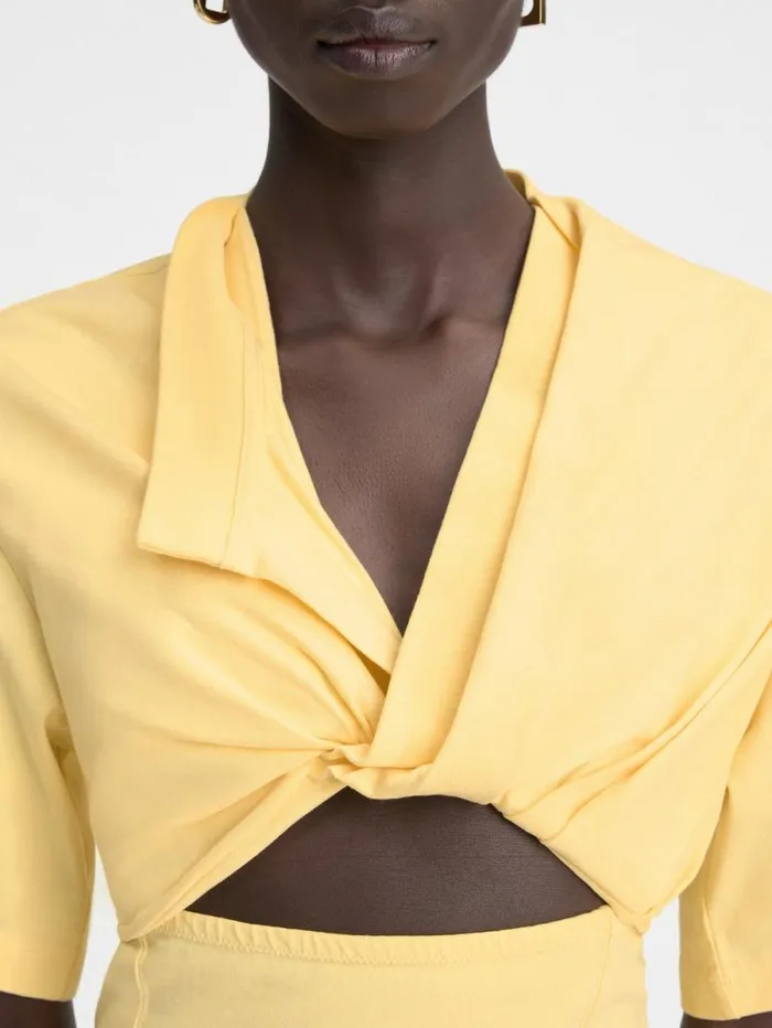 JACQUEMUS The Bahia Tshirt Dress Light Yellow Women Dresses and Skirts JACQUEMUS The Bahia Tshirt Dress Light Yellow Women Dresses and Skirts