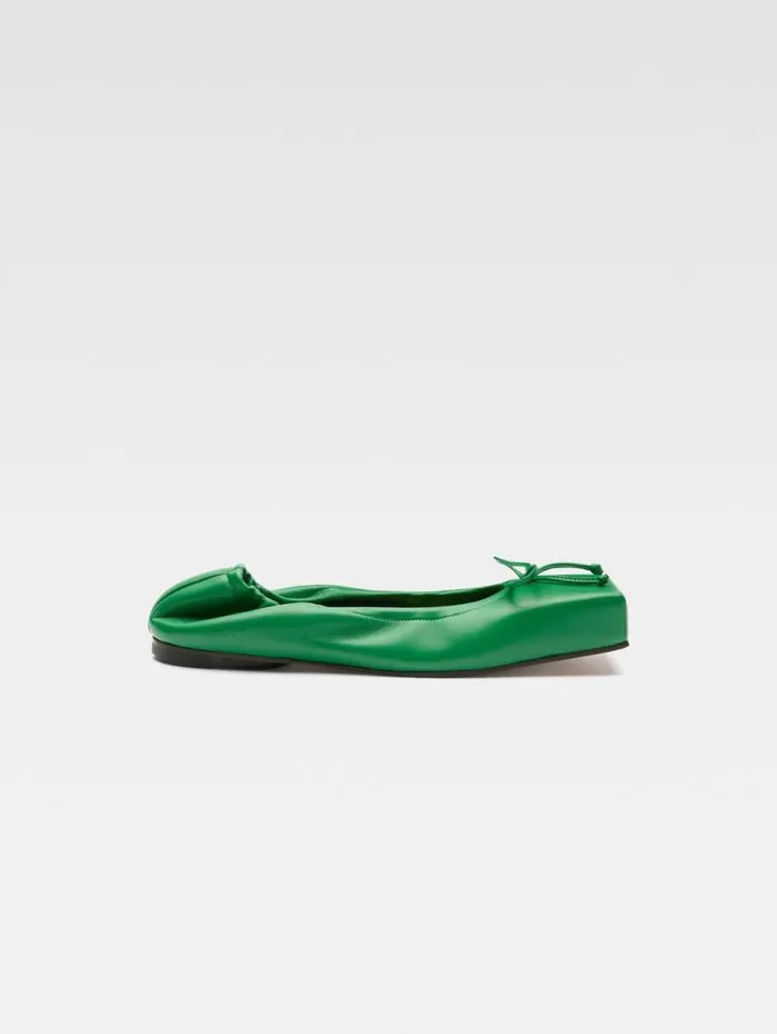 JACQUEMUS The Ballet Flats Green Women Shoes