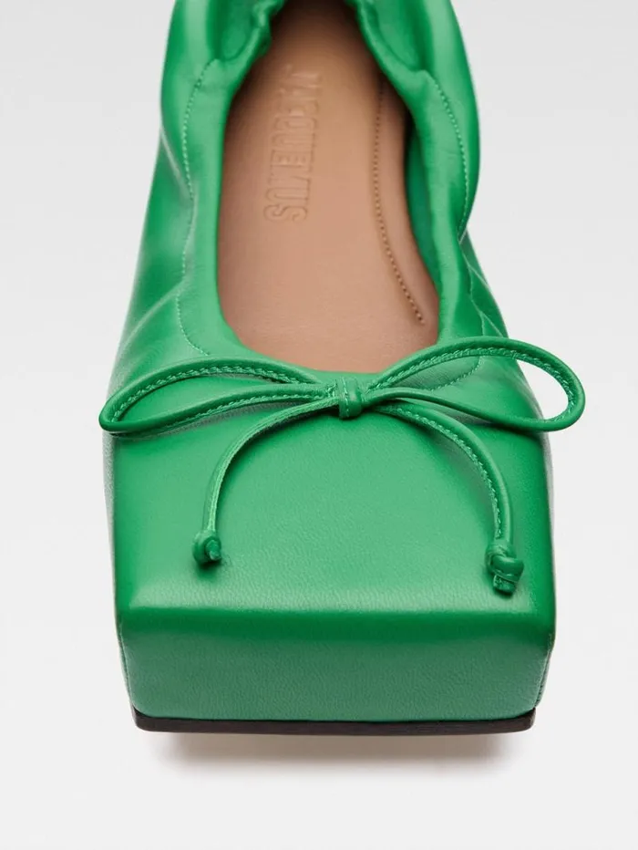 JACQUEMUS The Ballet Flats Green Women Shoes