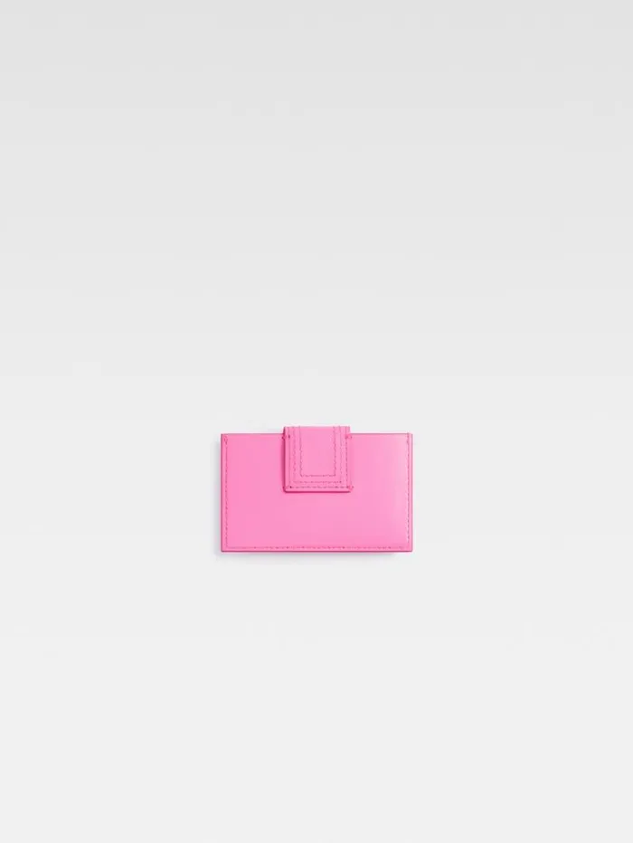 JACQUEMUS The Bambino Cardholder Neon Pink WomenMen Small Leather Goods