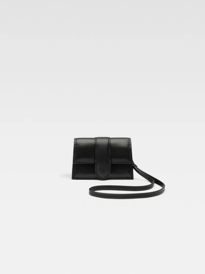 JACQUEMUS The Bambino Flap Case Black WomenMen Small Leather Goods
