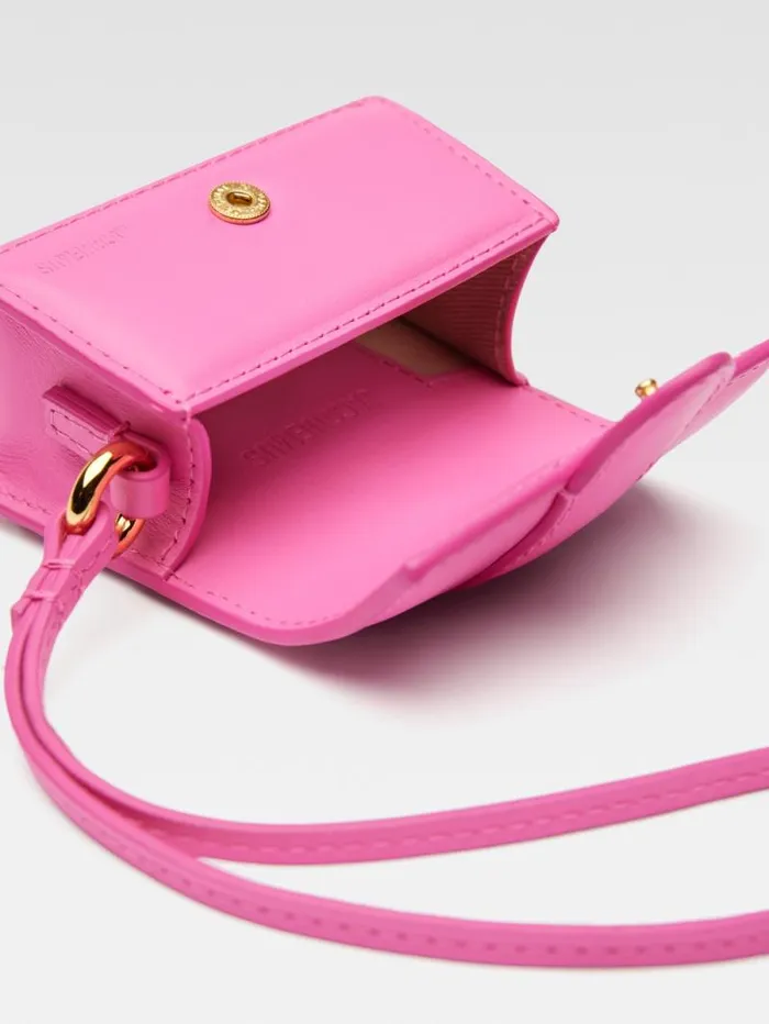 JACQUEMUS The Bambino Flap Case Neon Pink WomenMen Small Leather Goods JACQUEMUS The Bambino Flap Case Neon Pink WomenMen Small Leather Goods