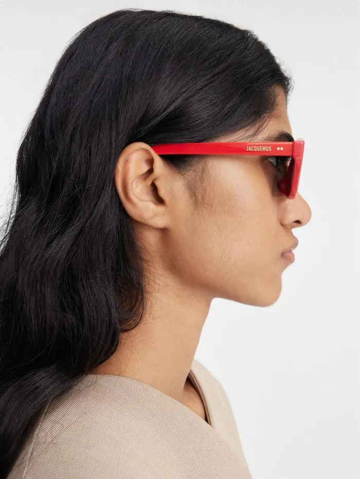 JACQUEMUS The Bambino Sunglasses Red WomenMen Sunglasses