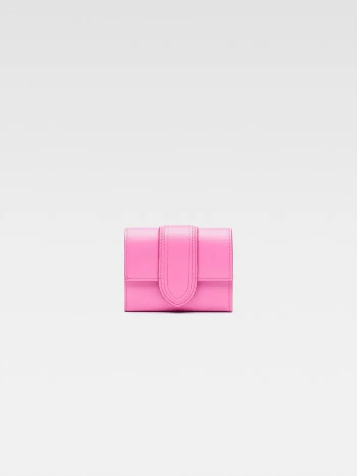 JACQUEMUS The Bambino Wallet Neon Pink WomenMen Small Leather Goods