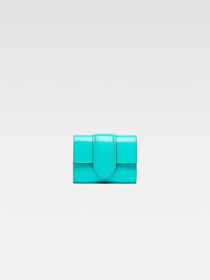 JACQUEMUS The Bambino Wallet Turquoise WomenMen Small Leather Goods