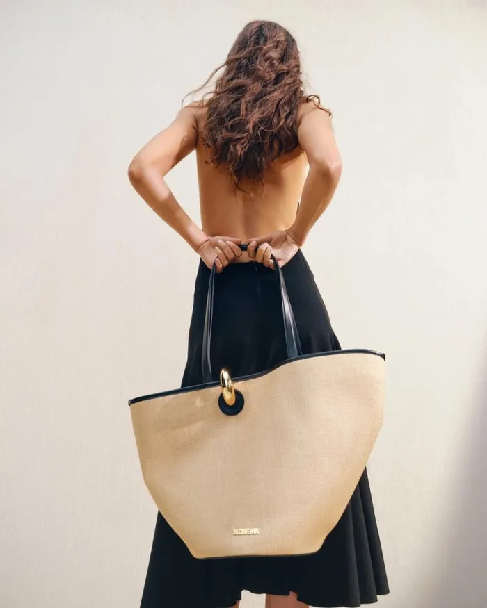 JACQUEMUS The Bambola Ivoryblack Women Shoulder Bags JACQUEMUS The Bambola Ivoryblack Women Shoulder Bags
