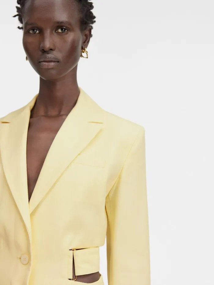 JACQUEMUS The Bari Dress Pale Yellow Women Dresses and Skirts JACQUEMUS The Bari Dress Pale Yellow Women Dresses and Skirts