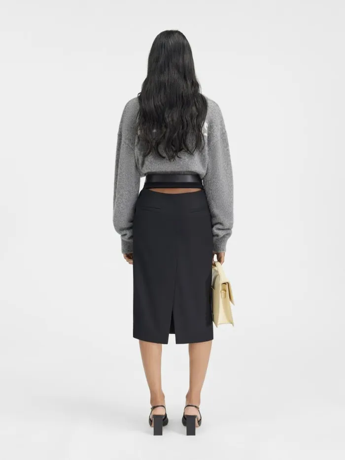 JACQUEMUS The Bari Midi Skirt Black Women Dresses and Skirts JACQUEMUS The Bari Midi Skirt Black Women Dresses and Skirts