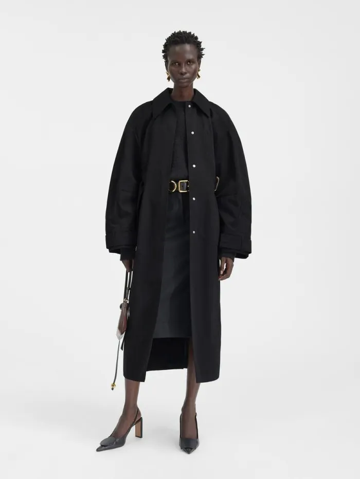 JACQUEMUS The Bari Trench Coat Black Women Coats and Jackets