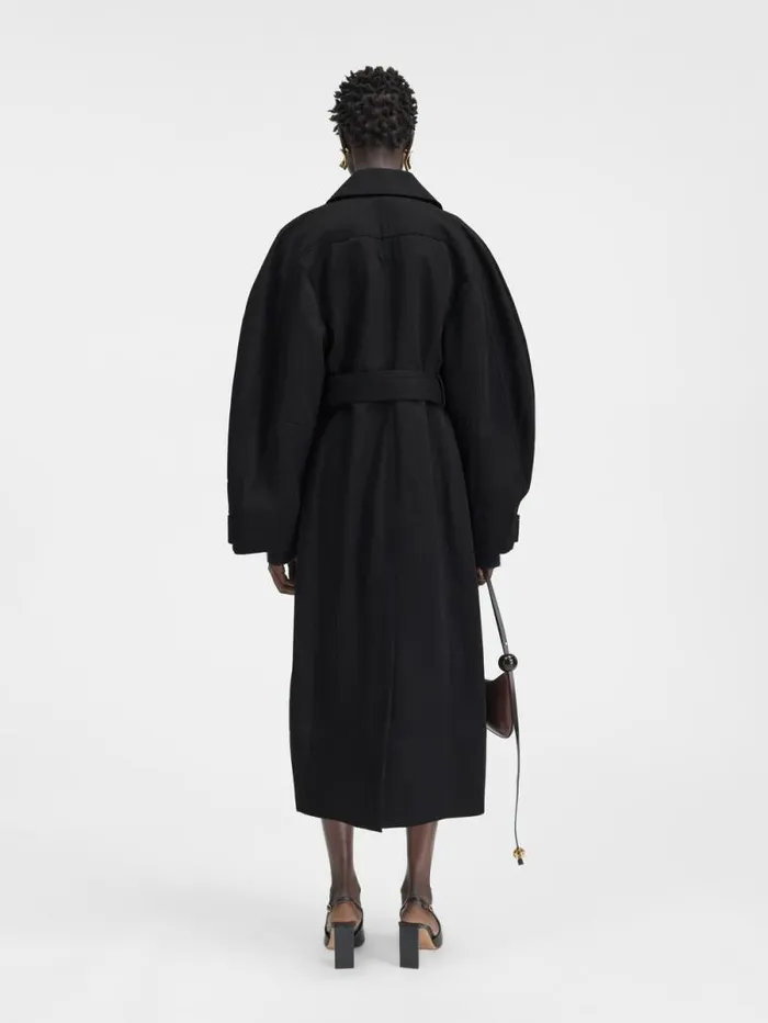 JACQUEMUS The Bari Trench Coat Black Women Coats and Jackets JACQUEMUS The Bari Trench Coat Black Women Coats and Jackets