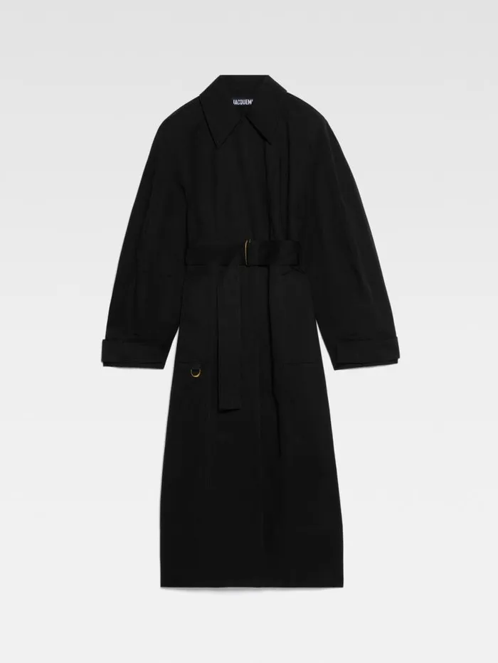 JACQUEMUS The Bari Trench Coat Black Women Coats and Jackets JACQUEMUS The Bari Trench Coat Black Women Coats and Jackets