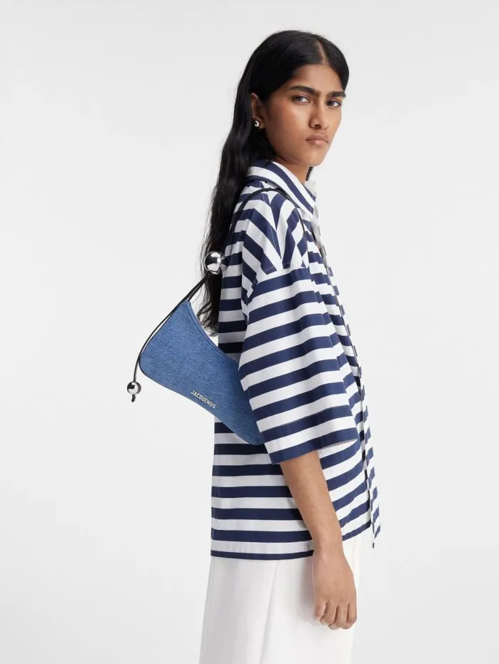 JACQUEMUS The Bisou Perle Blue Women Shoulder Bags JACQUEMUS The Bisou Perle Blue Women Shoulder Bags