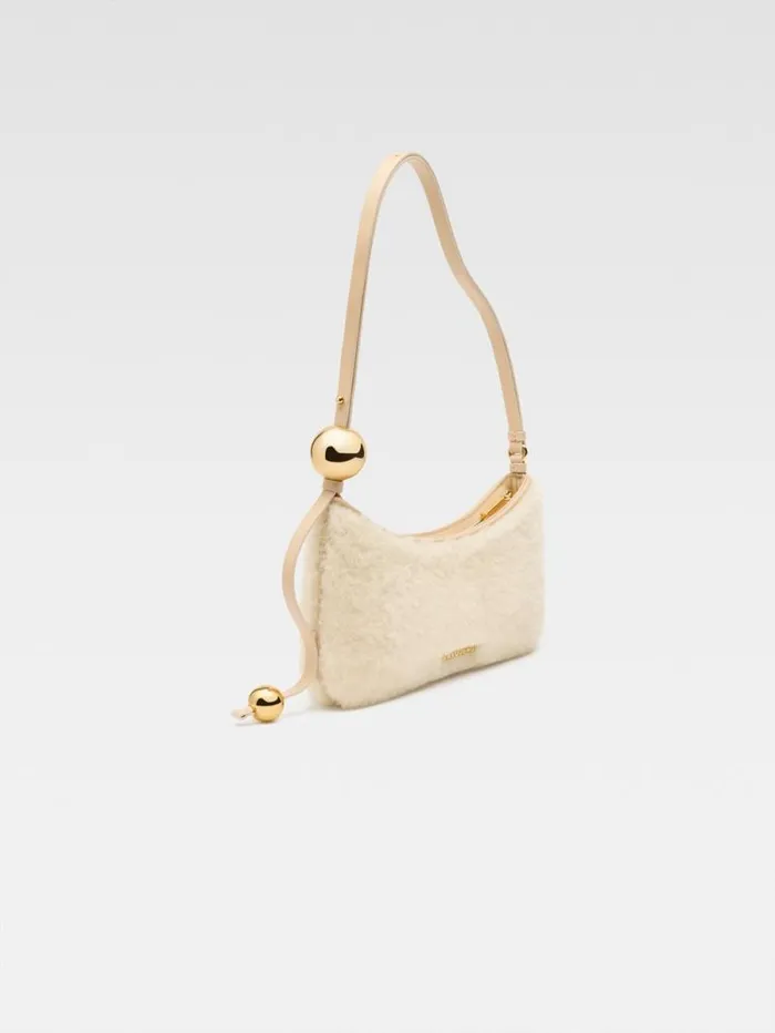 JACQUEMUS The Bisou Perle Offwhite Women Shoulder Bags JACQUEMUS The Bisou Perle Offwhite Women Shoulder Bags