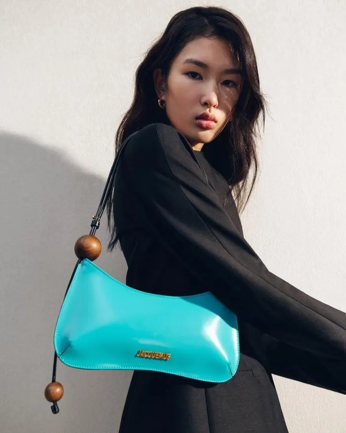 JACQUEMUS The Bisou Perle Turquoise Women Shoulder Bags JACQUEMUS The Bisou Perle Turquoise Women Shoulder Bags