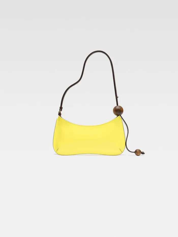 JACQUEMUS The Bisou Perle Yellow Women Shoulder Bags JACQUEMUS The Bisou Perle Yellow Women Shoulder Bags