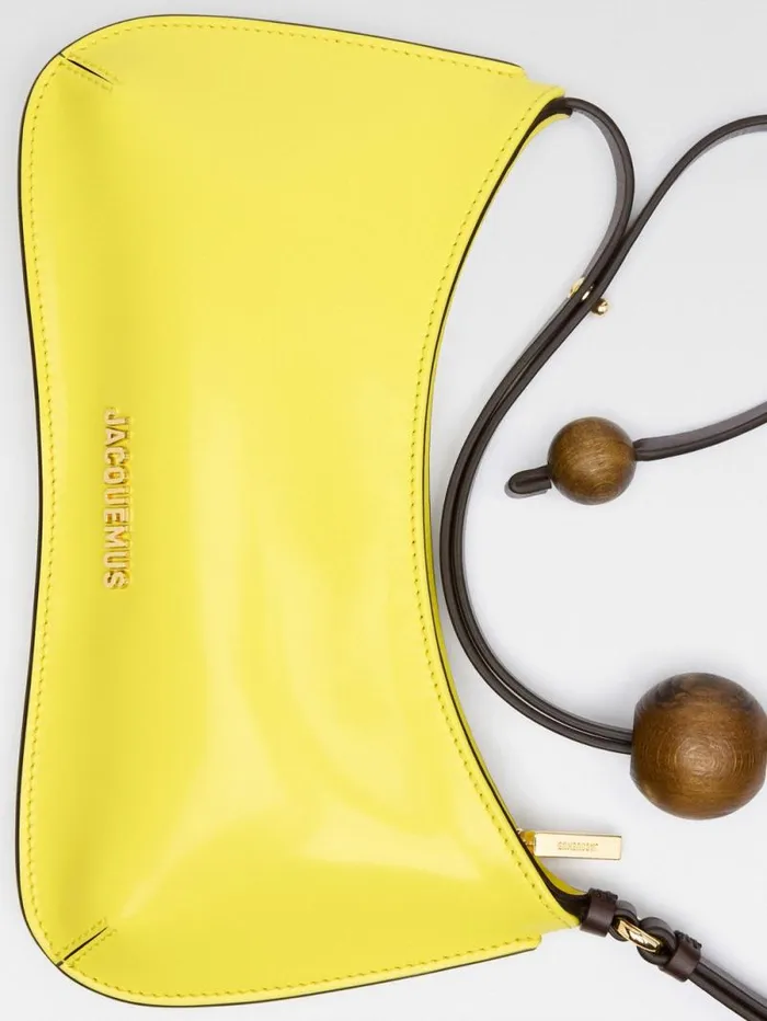 JACQUEMUS The Bisou Perle Yellow Women Shoulder Bags JACQUEMUS The Bisou Perle Yellow Women Shoulder Bags